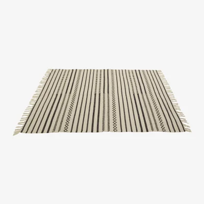 The Range Madras Cotton Rug - Black & White