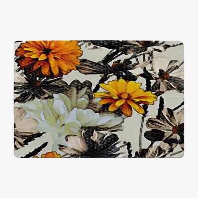 The Range Orange Flower Print Rug - Orange / 110cm