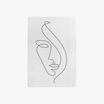 The Range Line Face Drawing Designer Rug - White / 150cm