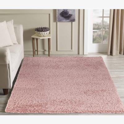 The Range Serdim Rugs Plain Living Room Fluffy Shaggy Area Rugs - Baby Pink / 150cm