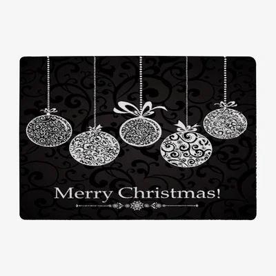 The Range Vintage Christmas Balls Style Rug - black / 230cm