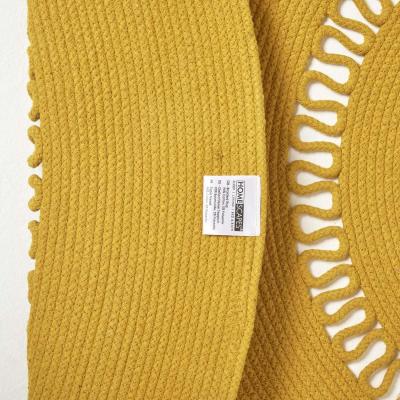 The Range Crochet Braided Round Rug - Mustard / 150cm