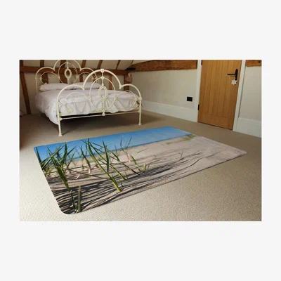 The Range Grass In The Sand Dunes With The Lake In The Background Designer Rug - Blue / 230cm
