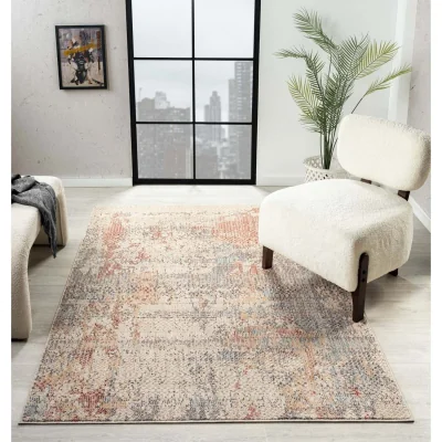 The Range Underfoot Vale Large Beige/Amber Traditional Floral Living Room Rug - 8mm Pile - Beige