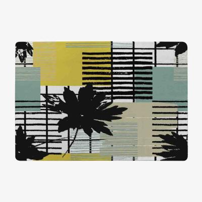 The Range Geometric Shape  Leaf Print In Yellow  Green Rug - Green / 110cm