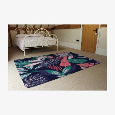 The Range Tropical Plant Leaves Rug - Blue / 230cm