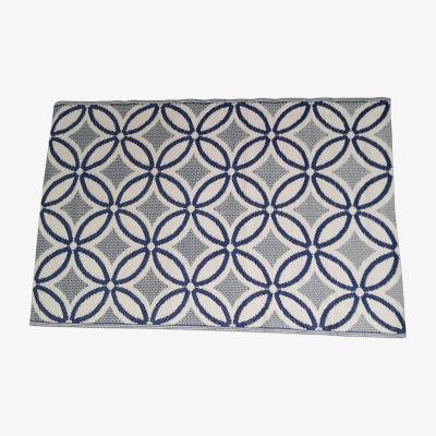 The Range Outdoor Waterproof Geometric Pattern Rug  - Blue and White