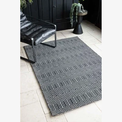 Rockett St George Sloan Monochrome Geometric Rug - 4 Sizes Available