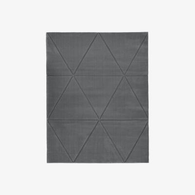 The Range Grey Geometric Carved Living Room Rug - Mora - Grey