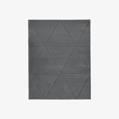 The Range Grey Geometric Carved Living Room Rug - Mora - Grey