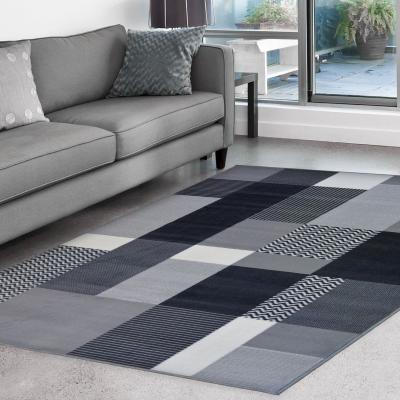 The Range Monochrome Patchwork Living Room Rug - Islay - Grey / 230cm