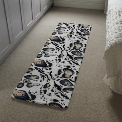 The Range Leopard Print With Blue Runner Rug - Brown