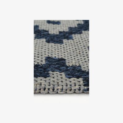 The Range Navy Moroccan Recycled Cotton Flatweave Rug - Regen - Blue / 180cm