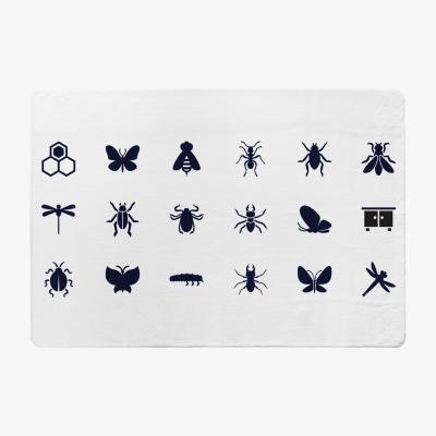 The Range Insect Icons Designer Rug - White / 150cm