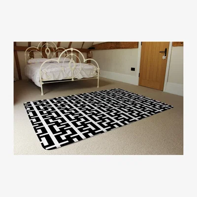 The Range Maze Designer Rug - Black / 230cm