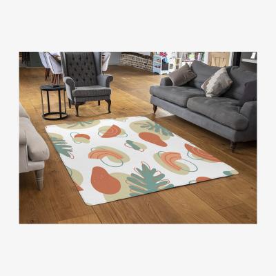 The Range Line Art And Botanical Elements Designer Rug - Green / 110cm
