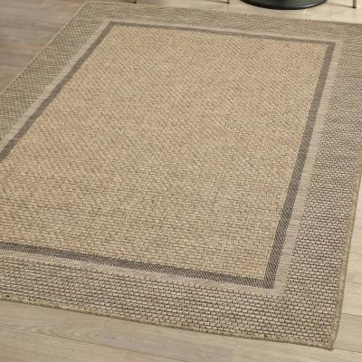 The Range Latte Bordered Eye Catching Indoor  Outdoor Rug - Latte / 120cm