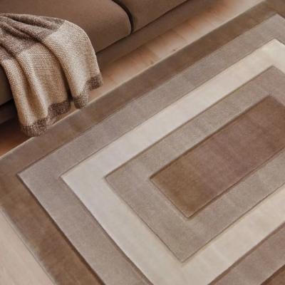 The Range Brown Classic Bordered Hand Carved Area Rug - Daytona - Brown