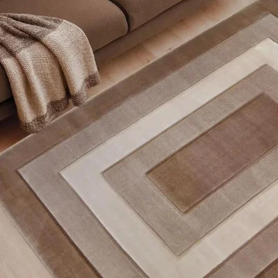 The Range Brown Classic Bordered Hand Carved Area Rug - Daytona - Brown