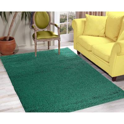 The Range Abaseen Emerald Shaggy Rug Rectangular Soft Touch Thick Pile - Emerald / 150cm