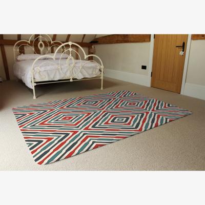 The Range Repeated Squares And Rhombuses Rug - Red / 230cm