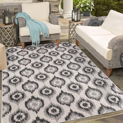 The Range Scandi Feather Geometric Rug  - Black and Neutral / 120cm