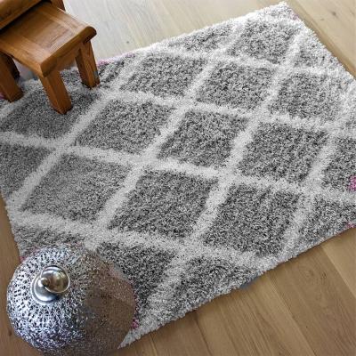 The Range Grey Shaggy Moroccan Trellis Rug - Oslo - Grey / 110cm