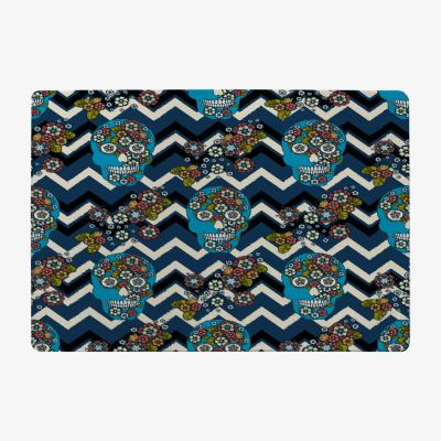 The Range Embroidery Colorful Simplified Ethnic Skull Blue Pattern Rug - Blue / 150cm