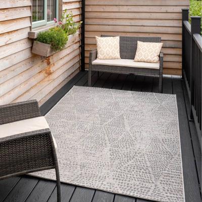 The Range Greige Diamond Textured Flatweave Indoor Outdoor Weatherproof Rug - Greige / 170 x 120cm