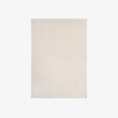 The Range Retro Checkerboard Plush Pile Cream Beige Living Room Area Rug - Cream / 150cm