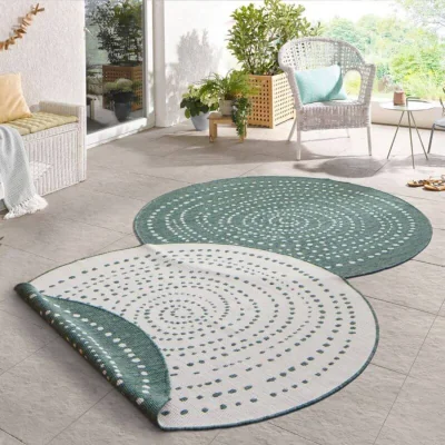 The Range Reversible Bali Indoor & Outdoor Round Rug Green - Green / 200.0cm