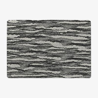 The Range Grunged Stripes Rug - Black / 150cm