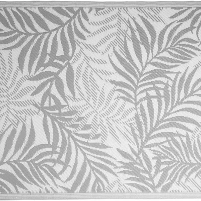 The Range Grey and White Leaves Outdoor Camping Rug Mat - Grey & White