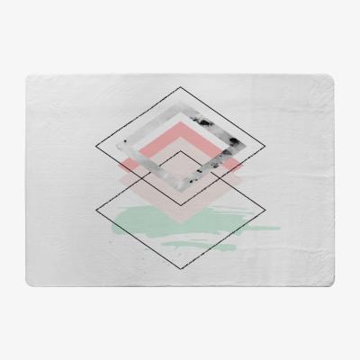 The Range Geometric Overlays Rug - White / 110cm