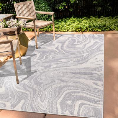 The Range Liquid Marble Effect Rug  - Grey / 160cm