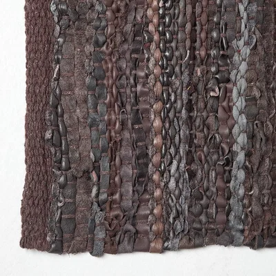 The Range Denver Leather Woven Rug Runner - Brown / 240cm