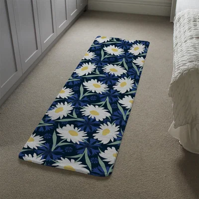 The Range Daisies On Navy Runner Rug - Blue