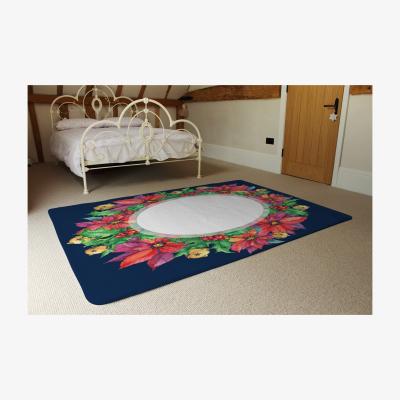 The Range Holly  Bright Leaves Rug - Blue / 230cm