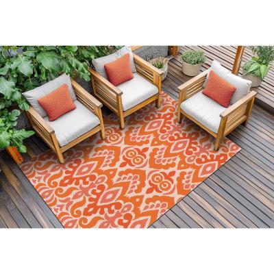 The Range Meknes Outdoor Rug - Orange and White