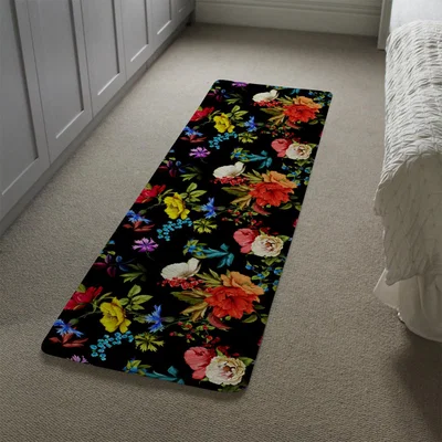 The Range Bright Vibrant Flowers Runner Rug - Red