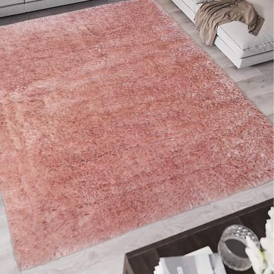 The Range Pink Fluffy Warm Non Shed Polyester Shaggy Rug - Dokka - Pink / 150cm