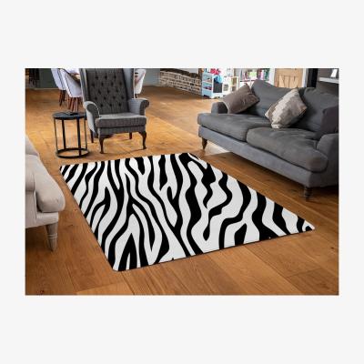 The Range Print Of Zebra Stripes Designer Rug - Black / 110cm