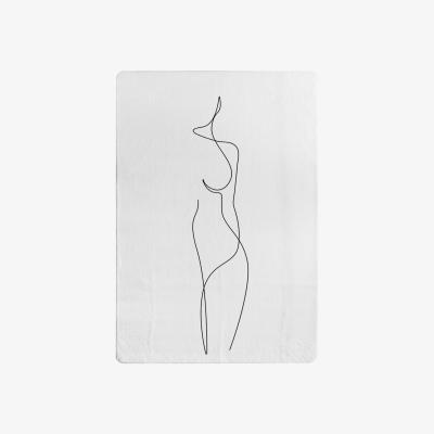 The Range Line Art Drawing Of Woman Designer Rug - White / 150cm