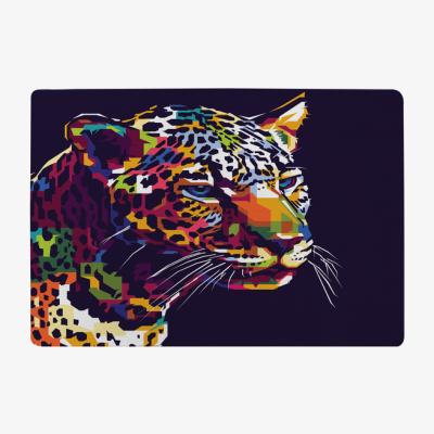 The Range Leopard Face With Pop Art Style Designer Rug - Yellow / 150cm