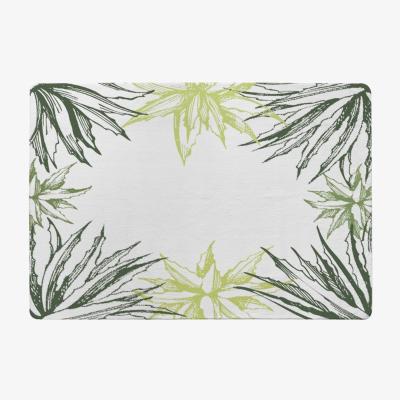 The Range Green Leaf Border Designer Rug - Green / 150cm