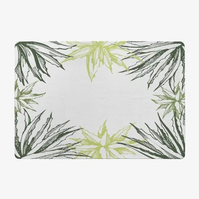 The Range Green Leaf Border Designer Rug - Green / 150cm