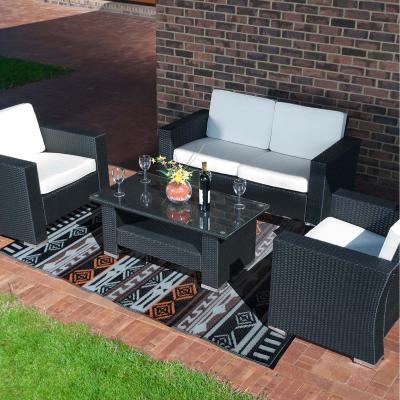The Range Plastic Outdoor Rug Tenet Black Brown - Black Brown / 180cm