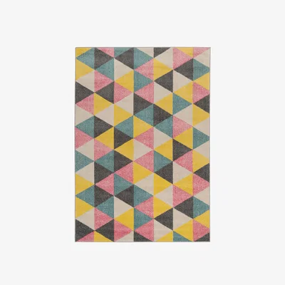 The Range Multi Colour Geometric Area Rug - Teal / 230cm