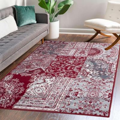 The Range Red Patchwork Living Room Rug - Red / 3kg / 80cm / 150cm