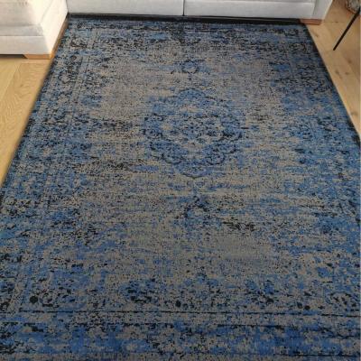 The Range Grey and Blue Distressed Medallion Living Room Rug - JDV - Blue / 10kg